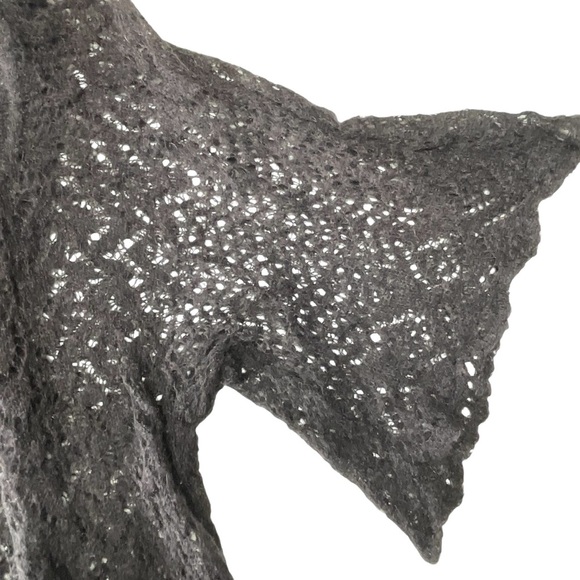 Free People Women's Black Wool Blend Loose Knit Crochet Top Size Medium - Picture 5 of 9